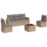 vidaXL 6-dijelni set vrtnih sofa s jastucima bež od poliratana | shoptok.hr