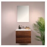 Hanah home Kupatilski ormarić sa umivaonikom i ogledalom (2 komada) Simple 60 Hrast u