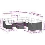  12-dijelni set vrtnih sofa od poliratana s jastucima bež | shoptok.hr