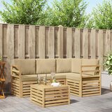  Set vanjskih sofa 5 pcs Bijela i bež 59 x 59 x 37 cm Poliester | shoptok.hr