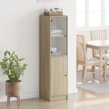  Visoka komoda sa staklenim vratima boja hrasta 35 x 37 x 142 cm | Eponuda.com