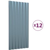 vidaXL Strešne plošče 12 kosov prašno premazano jeklo sive 80x36 cm, (21143962) | Shoptok.si