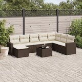  9-dijelni set vrtnih sofa s jastucima poliratan smeđi | shoptok.hr