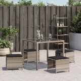  Vrtni taburei s jastucima 4 kom 40x40x35 cm od poliratana | shoptok.hr