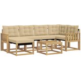 vidaXL Zunanja garnitura za sedenje z blazino 7 pcs Bela in bež, (5000281165) | Shoptok.si