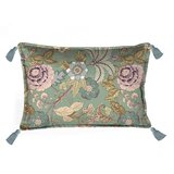 Velvet Atelier Zelena blazina Velvet Atelier Japanese Flowers, 50 x 35 cm Cene