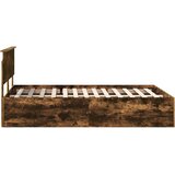  Krevetna konstrukcija s uzglavljem Dimljeni hrast 150 x 200 cm | shoptok.hr