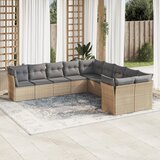  10-dijelni set vrtnih sofa s jastucima bež od poliratana | shoptok.hr
