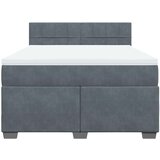 vidaXL Krevet s oprugama i madracem tamnosivi 160x200 cm baršunasti | shoptok.hr