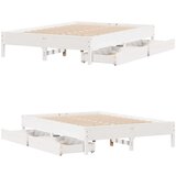 vidaXL Okvir kreveta bez madraca bijeli 150x200 cm od masivne borovine | shoptok.hr