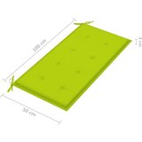  Klupa s jarko zelenim jastukom 112 cm od masivne tikovine | shoptok.hr