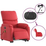  Masažni naslonjač na podizanje od umjetne kože crveni | shoptok.hr