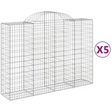  Lučne gabionske košare 5 kom 200x50x140/160cm pocinčano željezo | shoptok.hr