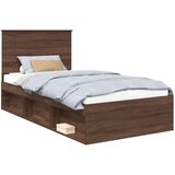  Okvir za krevet s uzglavljem Smeđi hrast 100 x 200 cm | shoptok.hr