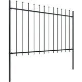  ograda s ukrasnim kopljima čelična 3,4 x 1,2 m crna | shoptok.hr