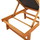  Ležalnik 2 kosa črn trden akacijev les in tekstilen | Shoptok.si
