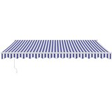 Tenda na uvlačenje plavo-bijela 4,5x3 m od tkanine i aluminija | shoptok.hr