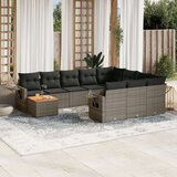 11-dijelni set vrtnih sofa od poliratana s jastucima sivi | shoptok.hr
