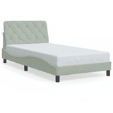 Maison Chic Posteljni okvir - Enojna postelja - Postelja za odrasle brez vzmetnice svetlo siv 100x200 cm žamet-J7497, (21773319) | Shoptok.si