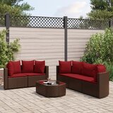 vidaXL 6-dijelni set vrtnih sofa od poliratana s jastucima smeđi | shoptok.hr