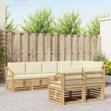  Setovi sofa s jastukom 8 pcs Bijela i krem Čvrsto drvo akacije | shoptok.hr