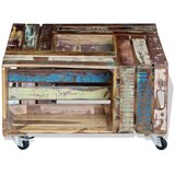 Stolić za kavu od masivnog obnovljenog drva 70 x 70 x 35 cm | Eponuda.com