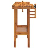  Radni stol sa škripcima 92 x 48 x 83 cm masivno drvo bagrema | shoptok.hr