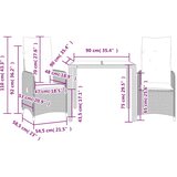  3-dijelni vrtni bistro set od poliratana s jastucima crni | shoptok.hr