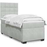 Box spring krevet s madracem svjetlosivi 90x190 cm baršunasti | shoptok.hr
