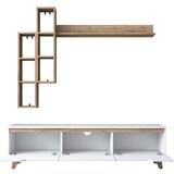 Kalune Design Bijeli/u prirodnoj boji TV set u dekoru oraha 180x49 cm Linh – | shoptok.hr