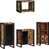 vidaXL Set namještaja za kupaonicu 4 pcs Čvrsto reciklirano drvo | shoptok.hr