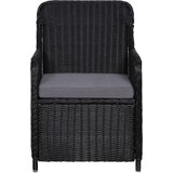  Zunanji stoli z blazinami 2 kosa poli ratan črne barve, (20661328) | Shoptok.si