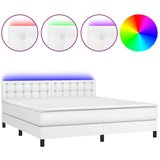 vidaXL Krevet box spring s madracem LED bijeli 180x200 cm umjetna koža | shoptok.hr