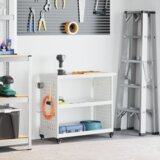 vidaXL Količar za alate s policom s kotačem s pohranom bijelo 75 x 35 x 73 cm | shoptok.hr