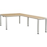 mauser Pisalna miza, kotna, spodnji del iz kvadratne/okrogle cevi, VxŠxG 650 - 850 x 1600 x 900 mm, kotni element na desni strani (širina 1200 mm), pl | Shoptok.si