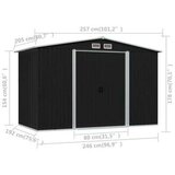 vidaXL Vrtna skladiščna lopa antracitna jeklena 257x205x178 cm | Shoptok.si