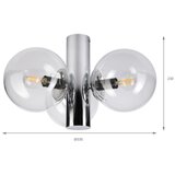  stropna svetiljka sferio 3xE14/5W/230V sjajni hrom/prozirno | Eponuda.com