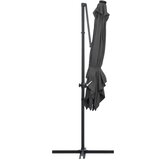 In Stranski senčnik LED in kovinski drog 250x250 cm antraciten | Shoptok.si