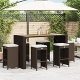 Maison Chic Vrtni barski stolčki - Stol za vrt z blazinami 6 kosov rjav poli ratan JS232, (21877745) | Shoptok.si