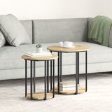 vidaXL krajnji stolovi Umjetnički hrast Konstruirano drvo, Metal Srednji | shoptok.hr