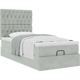 VidaXL Otomanski posteljni okvir z vzmetnicami siv 80x200 cm žamet Slike