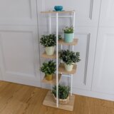 Kondela Stojalo za rože, hrast sonoma/bela, LEDOR TIP 1 | Shoptok.si