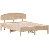  Posteljni okvir z vzglavjem 140x190 cm trdna borovina | Shoptok.si
