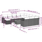 vidaXL 13-dijelni set vrtnih sofa s jastucima poliratan crni | shoptok.hr