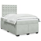 vidaXL Box spring postelja z vzmetnico svetlo siva 120x190 cm žamet Cene