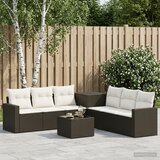  Set sofe 8 kom. Crna i krem-bijela Poli Rattan i čelik | shoptok.hr