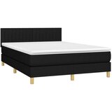  Krevet box spring s madracem LED crni 140x200 cm od tkanine | shoptok.hr
