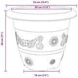  Lončki za rastline 24 pcs Kamnito rdeča Ø 34 x 28 cm Plastika, (5000207844) | Shoptok.si