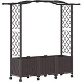  Povišeni krevet s mrežom i krovom Smeđa 164 x 40 x 144 cm PP | shoptok.hr