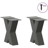  Noge za klubsko mizico v obliki črke X 2 kosa antracit 40 x (30-31) cm jeklo, (22123760) | Shoptok.si